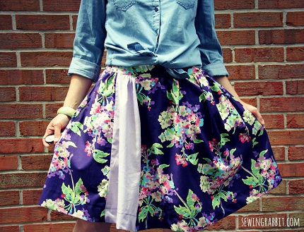 Tutorial: Contrast panel gathered skirt