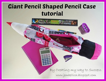 Giant Pencil Shaped Pencil Case tutorial