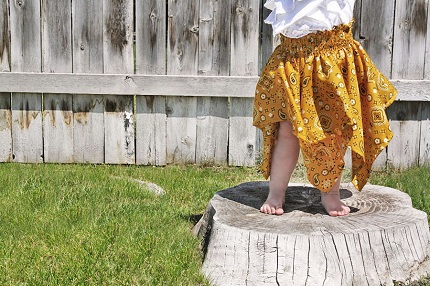 Tutorial: Shirred bandana baby dress or skirt