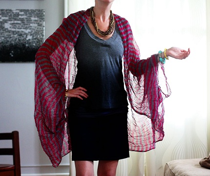 Tutorial: Make a lightweight floaty wrap from a scarf