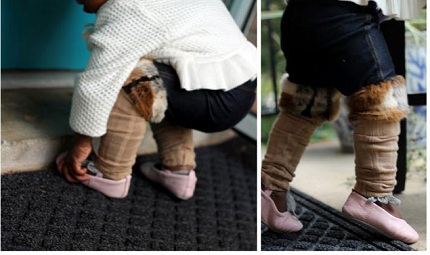 Tutorial: Faux fur legwarmer jeggings for baby girls