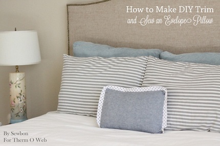 Tutorial: Envelope pillow with DIY contrast fabric trim