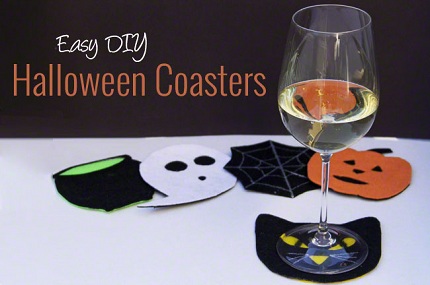 Tutorial: No-sew felt Halloween coasters