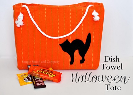 Tutorial: Halloween tote from a dishtowel