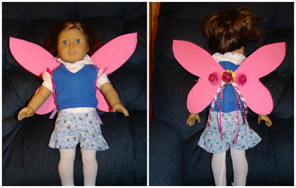 Tutorial: Fairy wings for an 18" doll