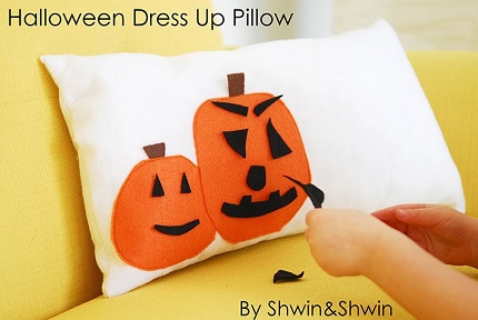 Tutorial: Interactive jack o'lantern pillow for Halloween