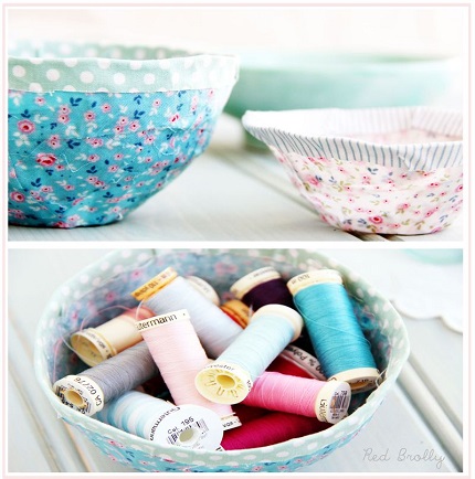 Tutorial: No-sew scrap fabric bowls