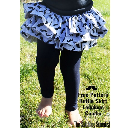 Free pattern: Little girl ruffled skirt with attached leggings