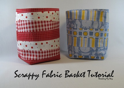 Tutorial: Scrappy fabric baskets