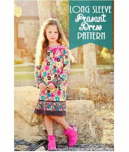 Free pattern: Long sleeved peasant dress for little girls