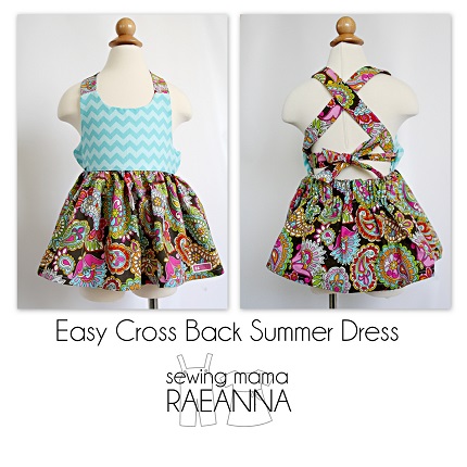 Free pattern: Easy Cross Back Summer Dress for toddler girls