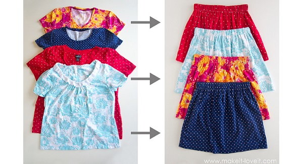 Tutorial: Girls 10-minute skirt made from a shirt