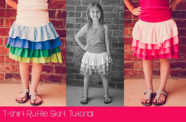 Tutorial: Little girls t-shirt ruffle skirt