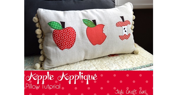 Tutorial: Appliqued apple pillow