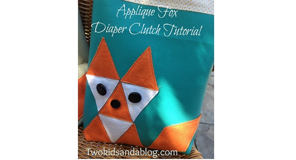 Tutorial: Fox applique zippered diaper clutch