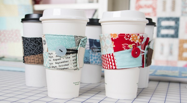 Video tutorial: Patchwork coffee koozie