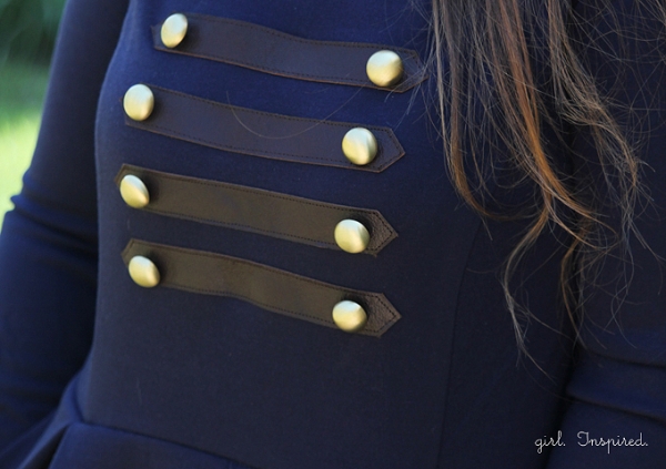 Tutorial: Create military-inspired accents for a dress