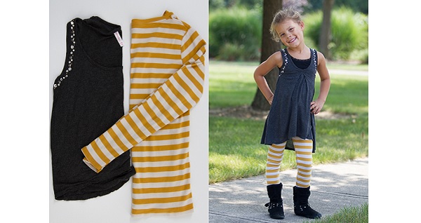 Tutorial: Women's tops refashioned into a child's tunic and leggings