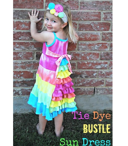 Tutorial: Rainbow tie-dye bustle sundress