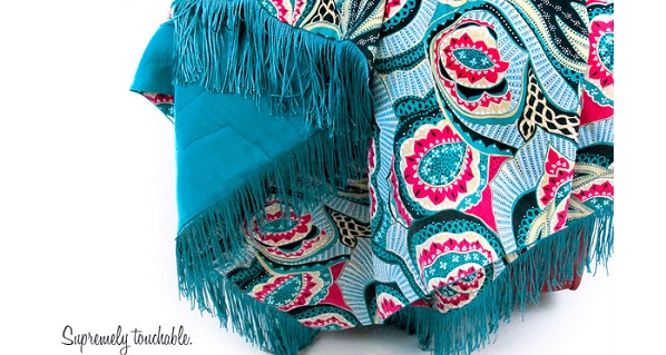 Tutorial: Linen & rayon quilted and fringed throw