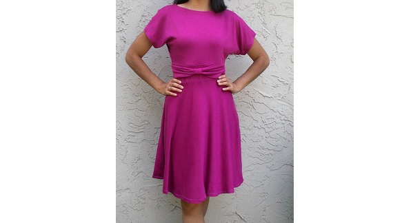 Free pattern: Irene Dress with bow waist and circle skirt