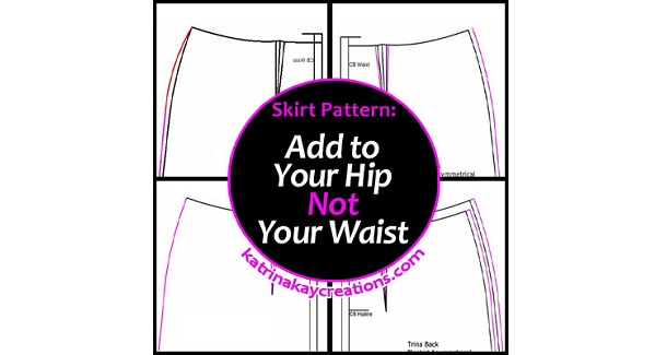 Tutorial: Skirt pattern alteration adds to hip but maintains the waist