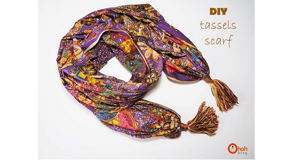 Tutorial: Gathered and tasseled scarf