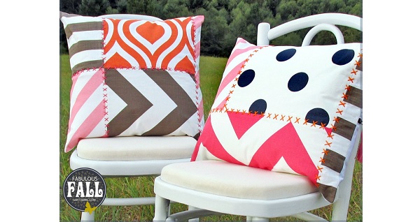 Tutorial: Modern print patchwork throw pillows