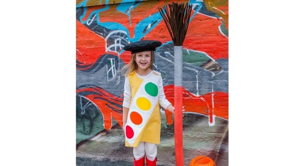 Tutorial: Kids' watercolor paint box Halloween costume