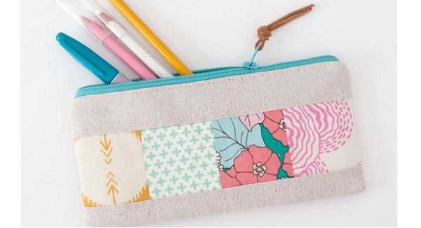 Tutorial: Patchwork zippered pouch