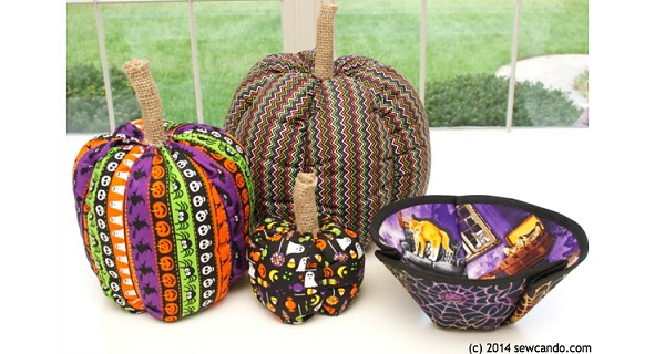 Tutorial: Fabric pumpkins & a molded fabric candy bowl