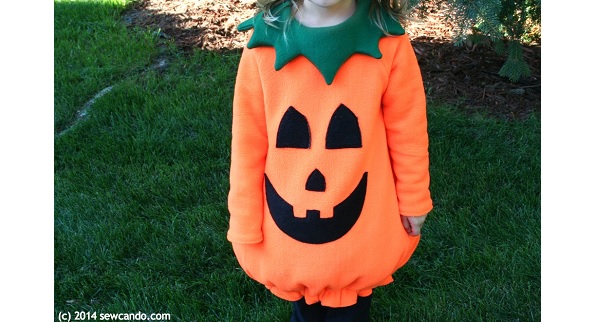 Tutorial: Fleece pumpkin Halloween costume