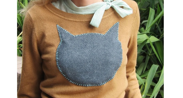 Tutorial: DIY cat face sweater