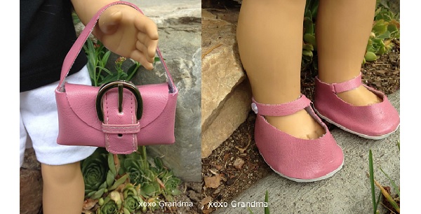 Free pattern: Doll purse and shoes from an old wallet