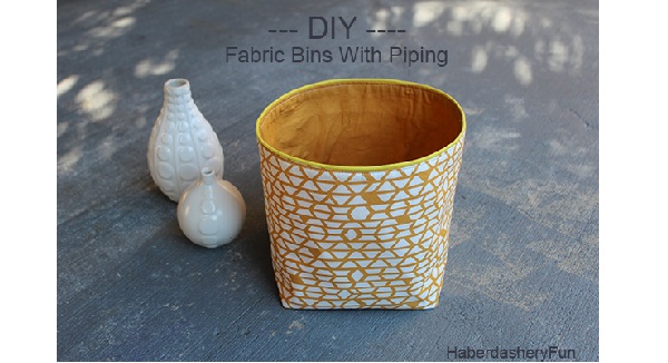 Tutorial: Fabric storage bins with piping