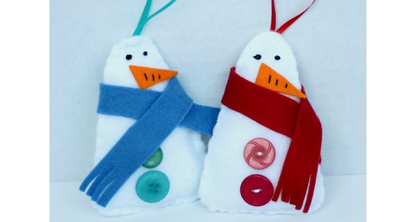 Free pattern: Felt snowman ornament