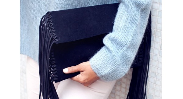 Tutorial: Make this fringed leather clutch, no sewing required