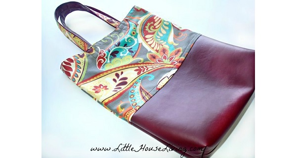 Tutorial: Leather bottom reusable market tote