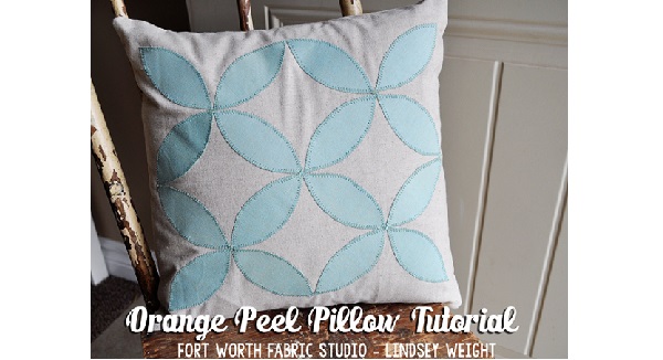 Tutorial: Orange peel appliqued throw pillow