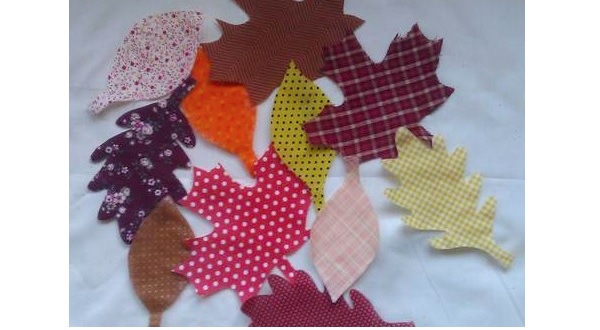 Tutorial: No-sew scrap fabric leaves