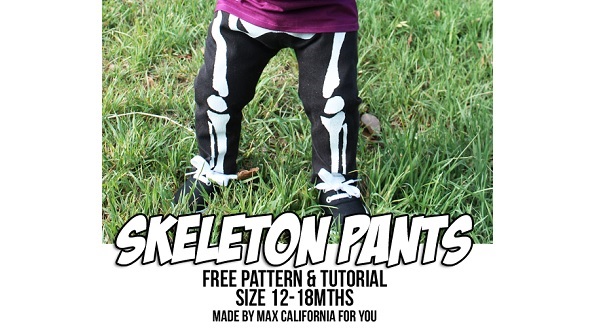 Free pattern: Toddler skeleton pants