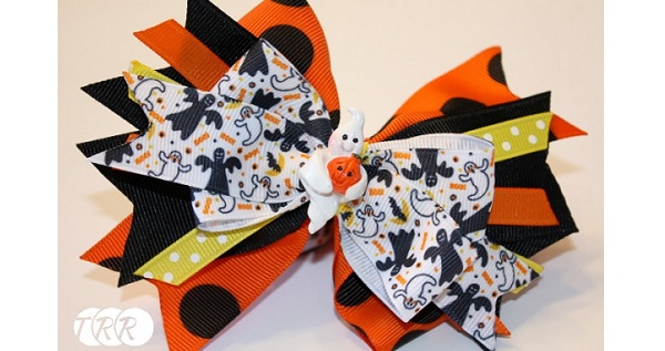 Tutorial: Halloween stacked ribbon bow