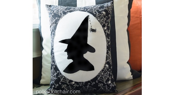 Tutorial: Witch silhouette Halloween pillow