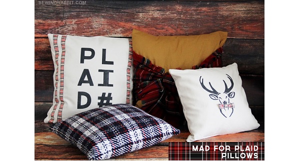 Tutorial: Mad for Plaid throw pillow set, plus templates