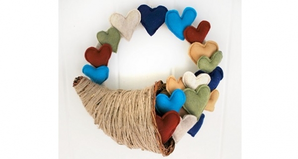 Tutorial: Thanksgiving wreath with a cornucopia of hearts