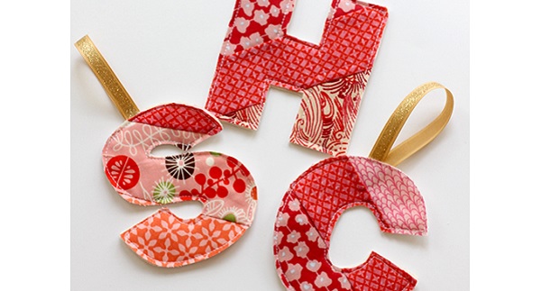 Tutorial: Patchwork initial Christmas ornament