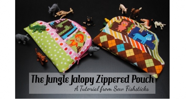 Tutorial: Jungle Jalopy toy animal zippered pouch