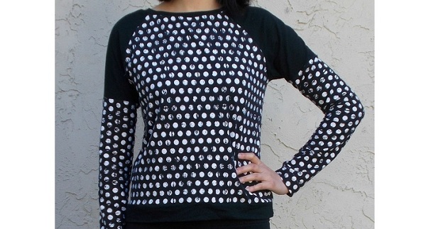 Free pattern: Color blocked long sleeve raglan tee