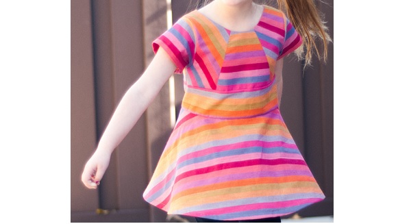 Free pattern: Rainbow Pieced Peplum for little girls