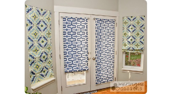 Tutorial: How to make Roman shades for French doors